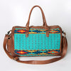 ADBG605 American Darling Hand Woven Saddle Blanket Western Leather Duffel Bag