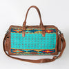 ADBG605 American Darling Hand Woven Saddle Blanket Western Leather Duffel Bag