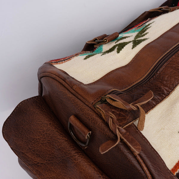 ADBG605 American Darling Hand Woven Saddle Blanket Western Leather Duffel Bag