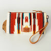 ADBG344 American Darling Aztec Saddle Blanket Tooled Leather Fringe Wristlet Clutch