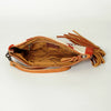 ADBG344 American Darling Aztec Saddle Blanket Tooled Leather Fringe Wristlet Clutch