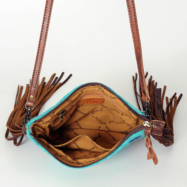 ADBG236 American Darling Cross body Bag with Woven Saddle Blanket & Fringes