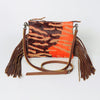 ADBG109 American Darling Hair-On Cowhide Western Crossbody Bag with Leather Fringe Detail