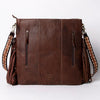 ADBGA263 American Darling Southwestern Woven Fringed Tooled Leather Crossbody Bag