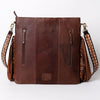 ADBGA263 American Darling Southwestern Woven Fringed Tooled Leather Crossbody Bag