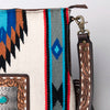 ADBGA270 American Darling Carved Leather and Woven Saddle Blanket Fringed Crossbody
