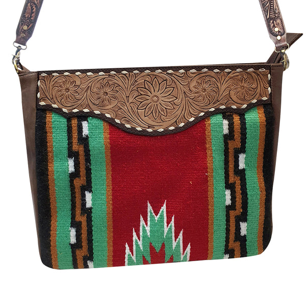 ADBGA275 American Darling Messenger Bag Hand Woven Saddle Blanket Leather
