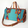 ADBG870 American Darling Hand Tooled Leather & Woven Saddle Blanket Western Duffel Bag
