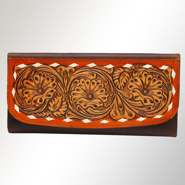 ADBGM102 Western Floral Tooled Leather Crossbody - by American Darling
