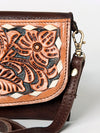 ADBGM102 Western Floral Tooled Leather Crossbody - by American Darling