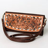 ADBGM102 Western Floral Tooled Leather Crossbody - by American Darling