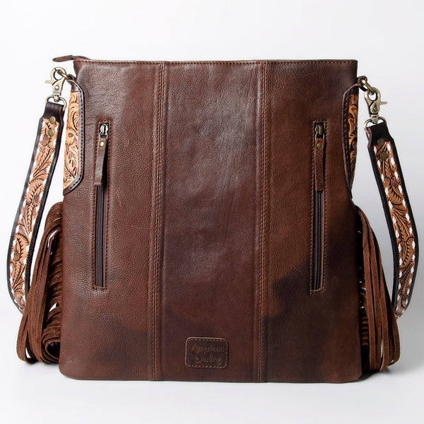 ADBGA283 American Darling Tooled Leather Saddle Blanket Stone Medallion Crossbody