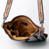 ADBGA283 American Darling Tooled Leather Saddle Blanket Stone Medallion Crossbody