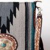 ADBGA283 American Darling Tooled Leather Saddle Blanket Stone Medallion Crossbody