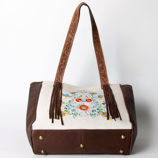 ADBGA284C American Darling Tote Bag Hair-On Cowhide Genuine Leather Hand Tooled Embroidery