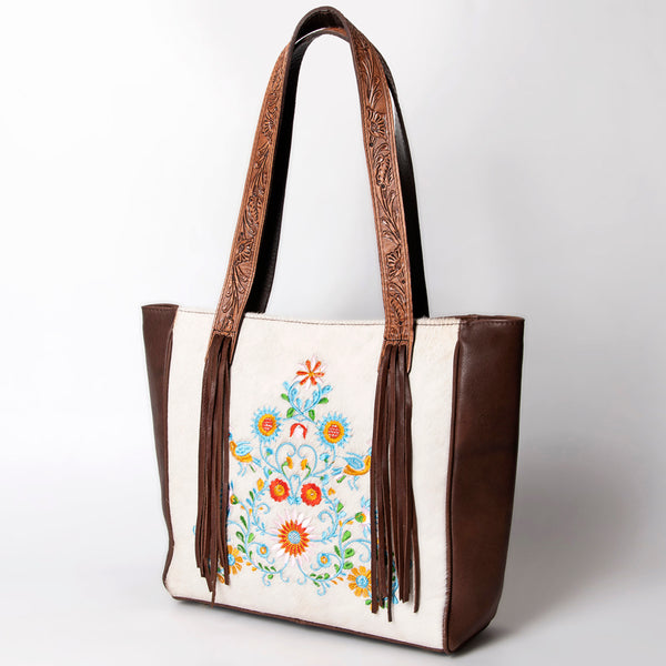 ADBGA284C American Darling Tote Bag Hair-On Cowhide Genuine Leather Hand Tooled Embroidery