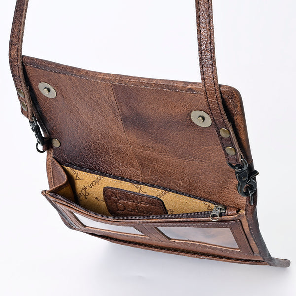 ADBG877 American Darling Hand Woven Saddle Blanket Western Leather Crossbody with YKK Zipper