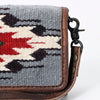 ADBG877 American Darling Hand Woven Saddle Blanket Western Leather Crossbody with YKK Zipper