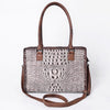 ADBG886 American Darling Crocodile Embossed Leather Tote Bag with Braided Detailing