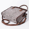 ADBG886 American Darling Crocodile Embossed Leather Tote Bag with Braided Detailing