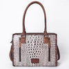 ADBG886 American Darling Crocodile Embossed Leather Tote Bag with Braided Detailing