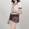 ADBG888 American Darling Saddle Blanket & Leather Mini Camera Crossbody Bag with Top Handle & Crossbody Strap