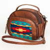 ADBG888 American Darling Saddle Blanket & Leather Mini Camera Crossbody Bag with Top Handle & Crossbody Strap
