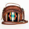 ADBG888 American Darling Saddle Blanket & Leather Mini Camera Crossbody Bag with Top Handle & Crossbody Strap