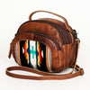 ADBG888 American Darling Saddle Blanket & Leather Mini Camera Crossbody Bag with Top Handle & Crossbody Strap