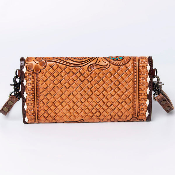ADBG889 American Darling Hand Tooled Leather Wallet | Western Tooled Crossbody Wallet