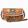 ADBG889 American Darling Hand Tooled Leather Wallet | Western Tooled Crossbody Wallet