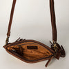ADBGA188 American Darling Southwestern Wool & Leather Fringe Crossbody Bag with Hand-Tooled Flap