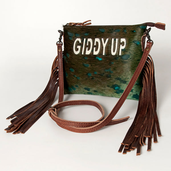 ADBG109 American Darling Hair-On Cowhide Crossbody Bag - Genuine Leather Western Purse