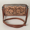 ADBG486 American Darling Hand Tooled Floral Leather Western Crossbody Bag