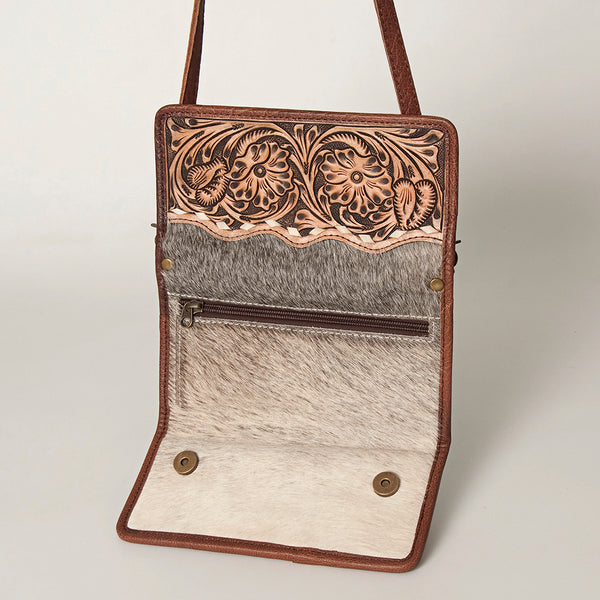 ADBG486 American Darling Hand Tooled Floral Leather Western Crossbody Bag