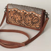 ADBG486 American Darling Hand Tooled Floral Leather Western Crossbody Bag