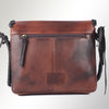 ADBGM261 Handcrafted Leather Crossbody Bag with Turquoise Concho & Braided Trim - Western Shoulder Purse