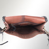 ADBGM261 Handcrafted Leather Crossbody Bag with Turquoise Concho & Braided Trim - Western Shoulder Purse