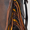 ADBGM275 Western Leather Backpack - Braided Trim, Fringe & Buckle Closure