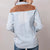 LC-ADSH013 Light Denim Western Shirt with Sunflower Tooled Leather Yoke Women s