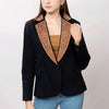 ADBZ011 American Darling Women Western Black Fabric Blazer with Hand-Tooled Leather Lapels