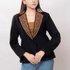 ADBZ012 American Darling Hand-Tooled Leather Western Blazer - Black Floral Accent