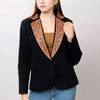 ADBZ013 American Darling Women's Western Black Blazer with Hand-Tooled Leather Trim