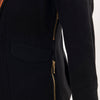 ADBZ015 American Darling Fabric Western Blazer - Hand-Tooled Ornate Leather Lapels