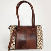 ADBGI108 Cowhide & Tooled Leather Weekender Duffel Bag - Floral Western Travel Purse