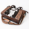 ADBGI146 Cowhide & Tooled Leather Western Tote - Genuine Hair-On Shoulder Bag