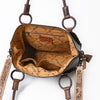 ADBGI146 Cowhide & Tooled Leather Western Tote - Genuine Hair-On Shoulder Bag