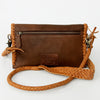 ADBGD143 American Darling Handcrafted Leather Small Cross body Bag with Fringes & Braided Trim