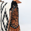 ADBG891 American Darling Hand-Woven Saddle Blanket Large Cross body Bag | Tooled Leather Fringed Purse