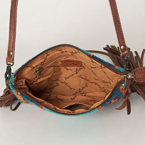 ADBG236 American Darling Cross body Bag with Woven Saddle Blanket & Fringes